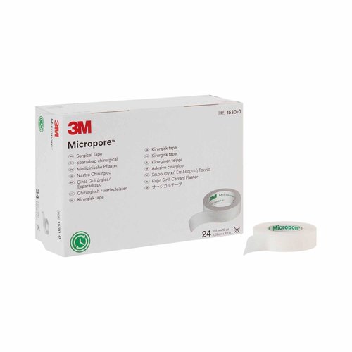 3M Micropore Surgical Tape .5" x 10 Yd 1530-0, 2 Boxes, 24 Rolls/Box