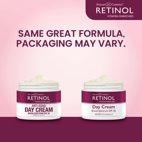 Retinol Skincare LdeL Cosmetics Day Cream Broad Spectrum SPF 20 Moisturizes & Reduces Look of Fine Lines – Provides Protection From Daily Sun Exposure - 1.7 Oz.