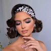 ULAPAN Rhinestone Bridal Headpiece with Combs for Wedding Headbands Bride Flowergirl Women Crystal Silver (Silver comb and earrings)