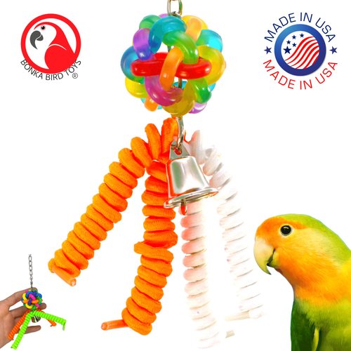 818 Wibbly Lace Bonka Bird Toys Colorful Pullable Boing Parrot Parrotlet Parakeet Cockatiel Quaker