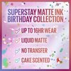 MAYBELLINE New York Super Stay Matte Ink Liquid Lipstick, Transfer Proof, Long Lasting, Limited Edition Birthday Cake Scented Shades, Party Goer, 0.17 Fl Oz