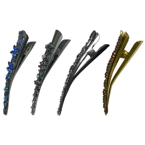 Set of 4 Combo 4 Styles Alligator Hair Clips Beakclip Duckbill for Styling Hair Twist Hair BunAlliComboD4