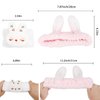 YISSION 6Pcs Face Wash Headbands and Wristbands Set Bunny Ears Headbands Spa Headband Makeup Headband Skincare Headbands with Wristbands for Women Girls Washing Face(White Pink)