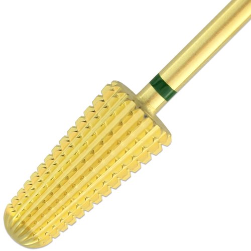 Upgraded PANA Volcano Nail Carbide Bit - Two Way Rotate use for Both Left and Right Handed use - Fastest remove Acrylic or Gel – For Manicure Drill Machine - 3/32" (Coarse - C, GOLD)