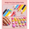 Nail Art Pens Set For Grils, Diy Kids Nail Art Kits With 3D Press-On Nail, Clear Fake Nail Tips, DIY Sticker, Nail Pen for Toddler Home & Salon Toys Gifts,Plastic Organizer