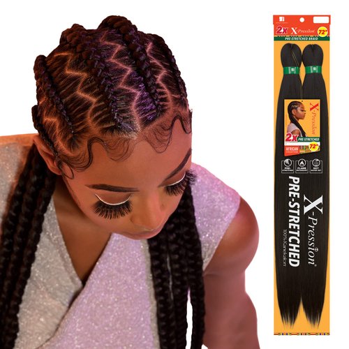 Sensationnel X-pression prestretched braiding hair - 2x xpression 72 inch all kanekalon flame ret...