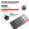 Individual Lash Clusters Natural Flexible Band Eyelash Extension C Curl Faux Mink Thick Volume Cluster lashes Mixed Length Reusable DIY False Eyelashes Happy Heartbeat(Black A13-C)