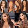 28 28 28 Inch P4/30 Bundles Human Hair Highlight Deep Wave Human Hair Bundles 8A Grade Brazilian Unprocessed Virgin Hair 3 Bundles Double Weft Brown Deep Wave Bundles Remy Hair Extensions