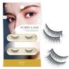 DUP Pack of 2 Pairs Furry Lash False Eyelashes, Japanese Long-Lasting Natural Look, Lightweight Fake Lashes for Everyday Wear Easily to Apply, Furry Lash 03 Natural