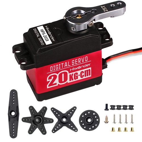 LewanSoul 20KG RC Servo High Torque Servo Motors, Waterproof Full Metal Gear Steering Servo for 1/6 1/8 1/10 1/12 RC Car Robot DIY, Digital Servo with 25T Servo Horn, Control Angle 180°