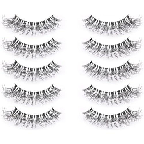 ParadiseWind 10 Pairs Lashes Thick Curly Dramatic Volume False Eyelashes Natural Look Eastern Europe Strip Lashes Extension For Stage Party Festival Use