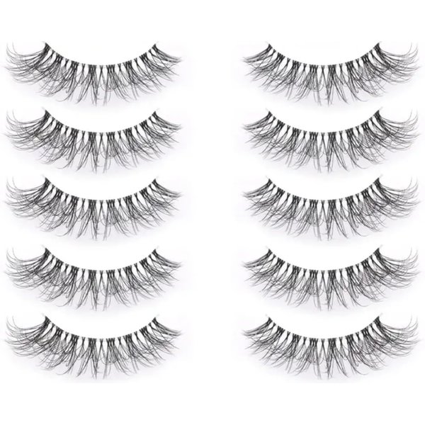 ParadiseWind 10 Pairs Lashes Thick Curly Dramatic Volume False Eyelashes Natural Look Eastern Europe Strip Lashes Extension For Stage Party Festival Use