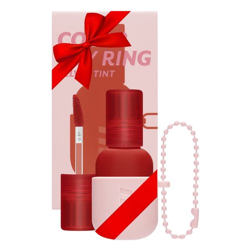 I'M MEME Lip Stain - Color Key Ring Velvet Tint - Gift, Highly-pigmented, Long Lasting, Travel-Friendly, Velvet Finish, 04 Cozy Red, 2.8 g