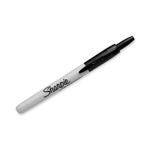 SHARPIE Retractable Permanent Markers, Fine Point, Black, 12 Count
