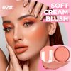 Ofanyia Cream Blush Stick, Unique Roating Design Multi-Use Blush Stick for Lip and Cheek Tint, Lightweight Easy to Blend Natural Cream Blusher, Velvet Matte Texture Blush Face Stick (01#)