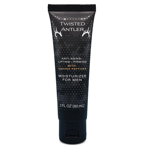 Twisted Antler Men's Face Moisturizer - Anti-Aging Cream with Peptides, Hyaluronic Acid, Niacinamide, Vitamin C & E, Copper Tripeptide-1 Mens Face Lotion - Hydrates and Firms - 2oz