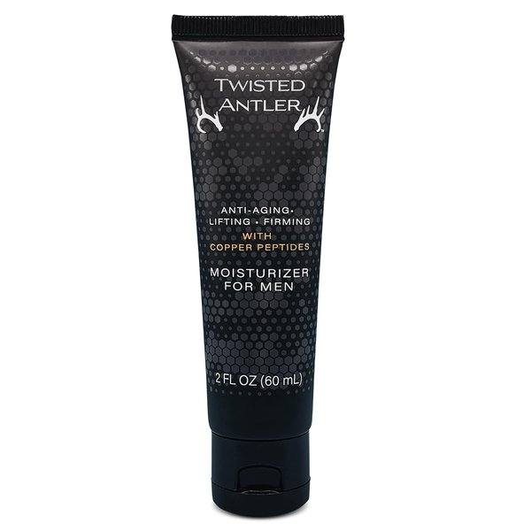 Twisted Antler Men's Face Moisturizer - Anti-Aging Cream with Peptides, Hyaluronic Acid, Niacinamide, Vitamin C & E, Copper Tripeptide-1 Mens Face Lotion - Hydrates and Firms - 2oz
