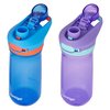 Contigo Jessie Kids Water Bottle with Leak-Proof Lid, 14oz Dishwasher-Safe Kids Water Bottle, Fits Most Cup Holders, 2-Pack Blue Poppy/Coral & Amethyst/Jade