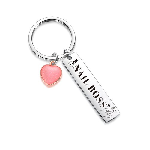ZNOSVEI Nail Boss Keychain Nail Technician Jewelry Nail Artist Gift Nail Polish Keychain Nail Stylist Gift, Nail Boss Keychain, Standard