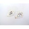 Generic 2 small gray crystal silver metal vintage style alligator hair clip fine hair