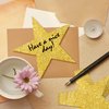 100 PCS Glitter Gold Five Star Cutouts Paper Star Confetti Cutouts Gold Star Cutouts for Bulletin Board Stars Accents Classroom Wall Party Decoration Supply