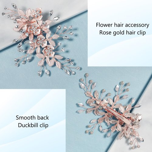 Generic Rhinestone Bridal Hair Pins, Rhinestone Wedding Headpieces for Bridesmaids, Flower Girl Hair Accessories, gold