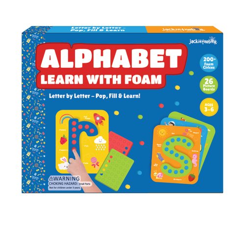 jackinthebox Toddler Toys, Learn Alphabet with Foam, Learning Toys for Toddlers, Unique Learning Resources, Great Gift for Toddlers 3 4 5 Years Old, Classroom Must Haves, Perfect for Learning A B C D