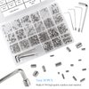 HanTof 380Pcs 19 Sizes #4-40 to 3/8"-16 UNC Standard SAE Hex Socket Cup Point Set Screws, Allen Head Grub Screws, Internal Hex Drive Headless Screws Assortment with 7pcs Hex Keys, 304 Stainless Steel