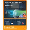 TIJN Blue Light Blocking Glasses for Women Men Clear Frame Square Nerd Eyeglasses Anti Blue Ray Computer Screen Glasses