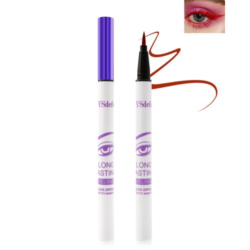 Liquid Eyeliner Pencil-Waterproof Long Lasting Red Matte Eye Liner Pen,Quick-drying High-pigmented Colored Eyeliner,Ultra-Fine Tip Eye Liner,Thanksgiving Colorful Eye Makeup Gift for Women-07 Red