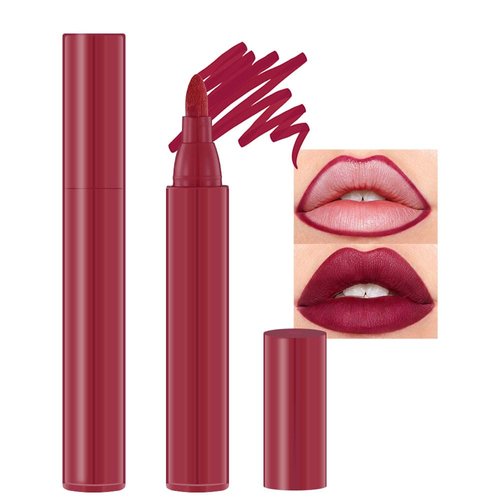 BINGBRUSH 2Pcs Bright Vivid Color Lip Tint Pencil, Moisturizing,Long-wear,Non-sticky,Lightweight Lip Stains Liquid Lipstick Rouge Lip Gloss Girls Women Gift Set (2Pcs 04# Cherry Red)