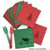 Vintage Red Truck Plaid Christmas Tree Holiday Party Beverage Napkins (24 Set)