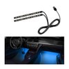 Sylvil Car LED Strip Light, 24 LEDs RGB Neon Interior Atmosphere Lights, 12V Under Dash Ambient Night Light, USB Port Auto Interior Decorative Lamp, Universal Car Accessories (Ice Blue)