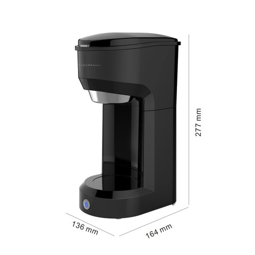 Frigidaire ECMK088-BLACK Retro Single Serve Maker, Brewer for Ground Coffee, 300 milliliters, BLACK