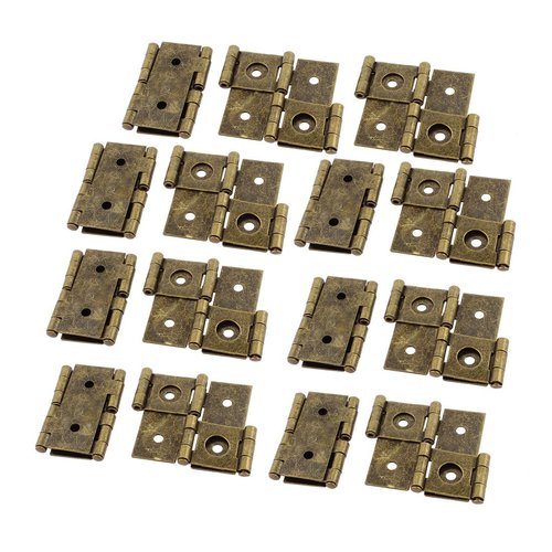 uxcell 46mmx54mm Retro Style Double Acting Folding Screen Hinge Bronze Tone 15pcs