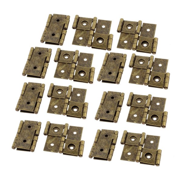 uxcell 46mmx54mm Retro Style Double Acting Folding Screen Hinge Bronze Tone 15pcs