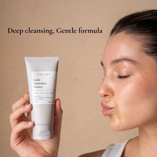 CELLVY Gentle Antioxidant Cleanser, Daily Anti-Aging Hydrating Face Wash, Nourishing, Balancing, and Deep Cleansing, Antioxidant Rich w/Aloe Vera & Green Tea Extract