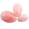 Rockcloud Rose Quartz Set of 3 Drilled Yoni Eggs with String, Massage Stones for Women to Train Pelvic Muscles Kegel Exercise