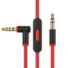 EARLA TEC Replacement Audio Cable Cord Wire with in line Microphone and Control for Beats by Dr Dre Headphones Solo Studio Pro Detox Wireless Mixr Executive Pill (Black Red)