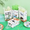 WERNNSAI Watercolor Dinosaur Party Bags - 16 Pack Dinosaur Party Favor Bags for Boys Kids Dino Theme Party Supplies Candy Treat Goodies Gift Bags with Handle