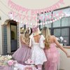 Pink Bow Birthday Party Decorations, Coquette Birthday Decorations Include Pink Bow Happy Birthday Banner Garland Party Tassel Pink Pom Pom Banner, Pink Bow Decorations