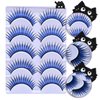 MayIFindYou Halloween Glitter Lashes,Dramatic False Eyelashes with Shinny Glitter Faux Mink Eyelashes for Festivals Parties Strip Lashes Pack 5 Pairs (C6-Blue & Black)