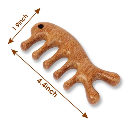 Scalp Massage Comb Hair Comb Green Sandalwood Wide Tooth Combs Massager Comb for Body Relief Natural Wooden Comb for Women Men
