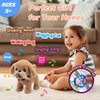 Hopearl Walking Dog Interactive Electronic Pet Toy Remote Control Leash Animated Puppy Nodding Barking Wagging Tail Gifts for Toddlers Birthday, Brown, 9''