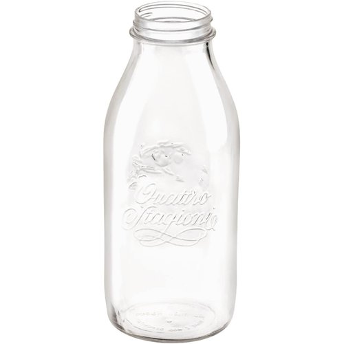 Bormioli Rocco Quattro Stagioni Preserving 1L Round Clear Glass Jug, Flasche 1.0 Liter, Transparent