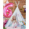 Kwuz 40 Inch Pink Number 6 Balloon with Mini Bow Balloon for Girls 6th Birthday Decorations, Pink Princess Western Cowgirl Theme Birthday Party Balloons Decorations Supplies