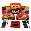 Ninja Master Party Supplies Packs (100 Pieces for 16 Guests) - Ninja Birthday Party, Ninja Party Supplies, Ninja Plates and Napkins, Ninja Themed Birthday, Spy Theme Party, Blue Orchards