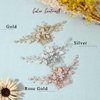 Heread Leaf Bride Wedding Hair Comb Crystal Bridal Hair Accessories Pearl Hair Piece for Women and Girls (B Rose Gold)