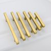 goldenwarm 5Pack Brushed Brass Drawer Pulls Gold Cabinet Pulls 3in Handles for Kitchen Cabinets - LS1212GD76 Kitchen Hardware Square Bar Pulls Cupboard Door Handles 5in Overall Length