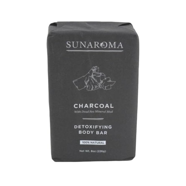 SUNAROMA Soap Bar Charcoal With Bergamot Oil 8 Ounce (SG_B07J1YBRKH_US)